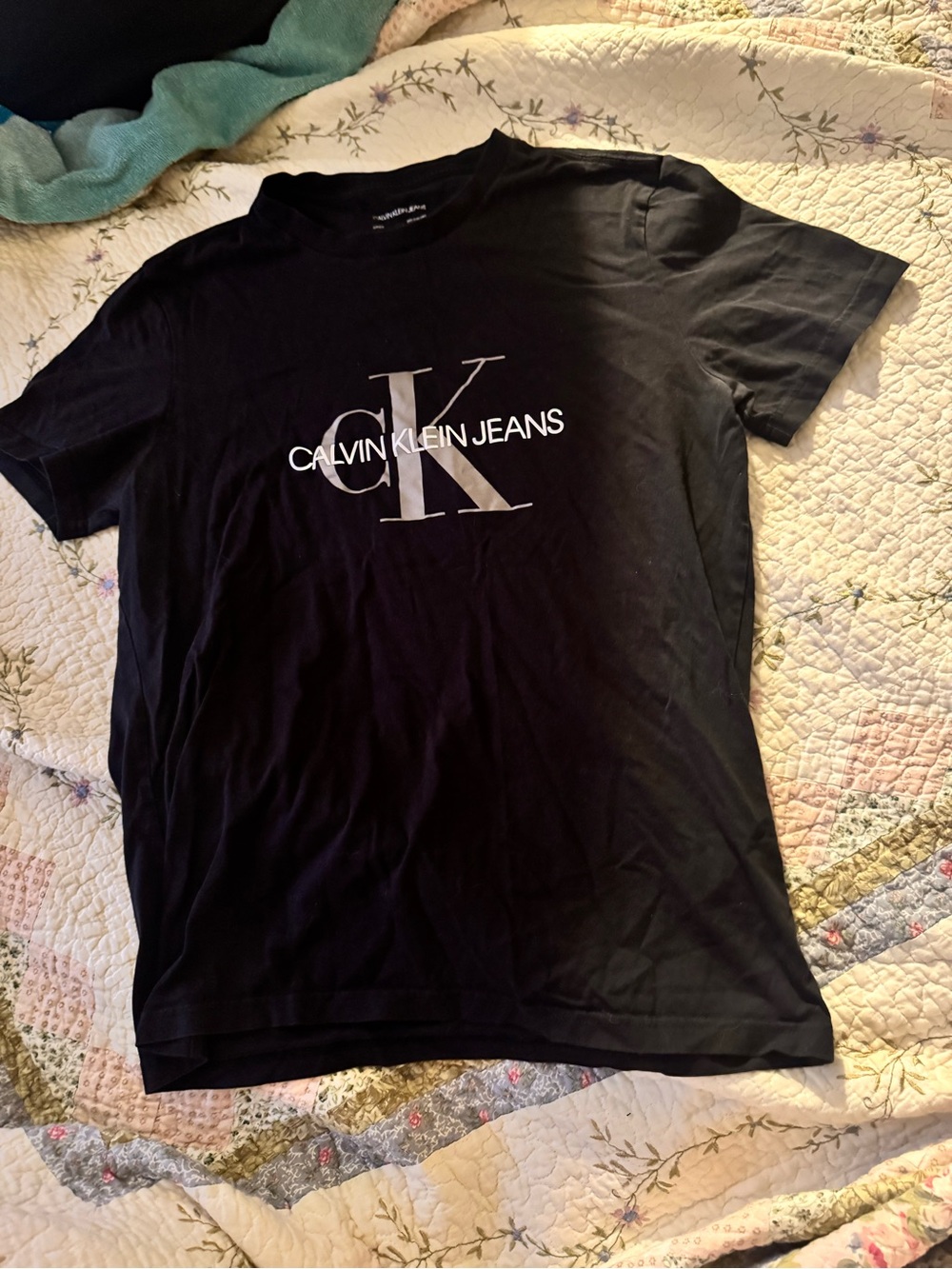 Calvin Klein Jeans Black Tee with White CK Logo